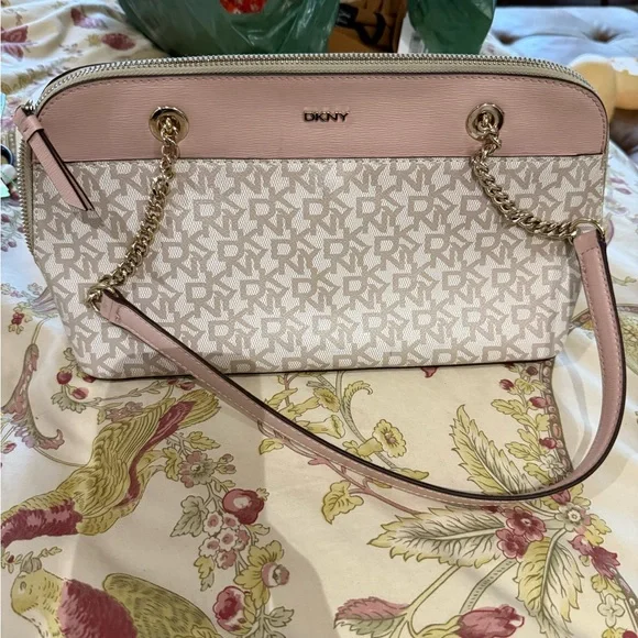 DKNY Tan and Brown Monogram Shoulder Bag - Picture 2 of 2